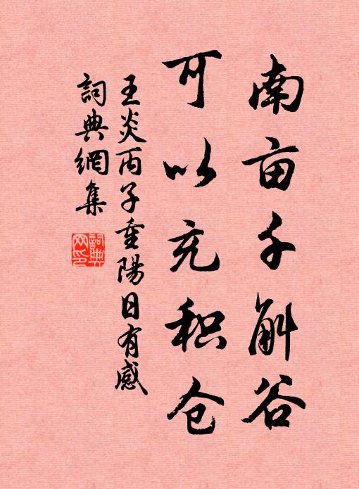 王炎南亩千斛谷，可以充积仓书法作品欣赏