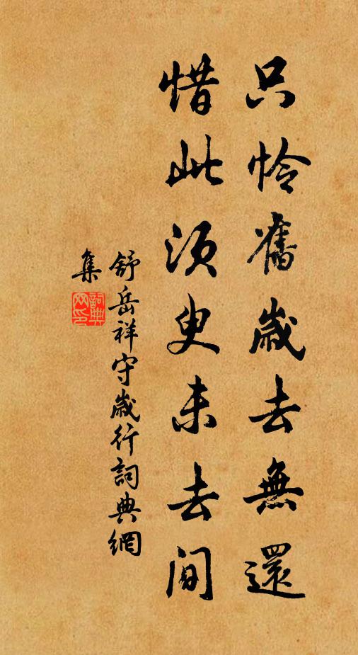 舒岳祥只怜旧岁去无还，惜此须臾未去间书法作品欣赏