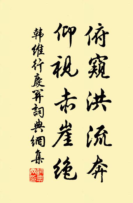 韩维俯窥洪流奔，仰视赤崖绝书法作品欣赏