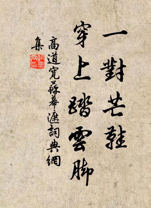 高道宽一对芒鞋，穿上踏云脚书法作品欣赏
