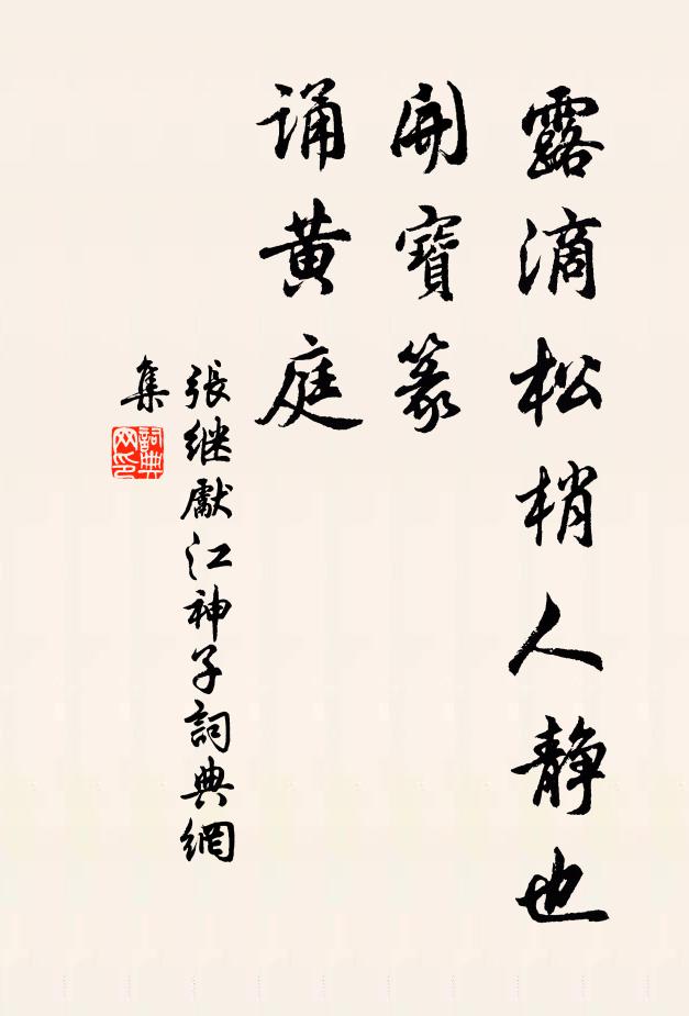 张继先露滴松梢人静也，开宝篆，诵黄庭书法作品欣赏