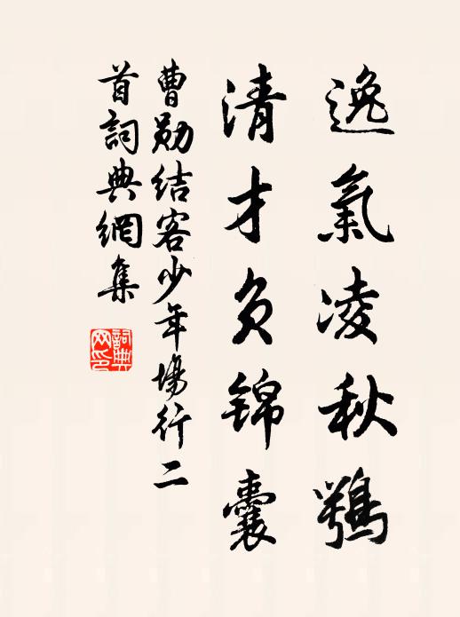 曹勋逸气凌秋鹗，清才负锦囊书法作品欣赏