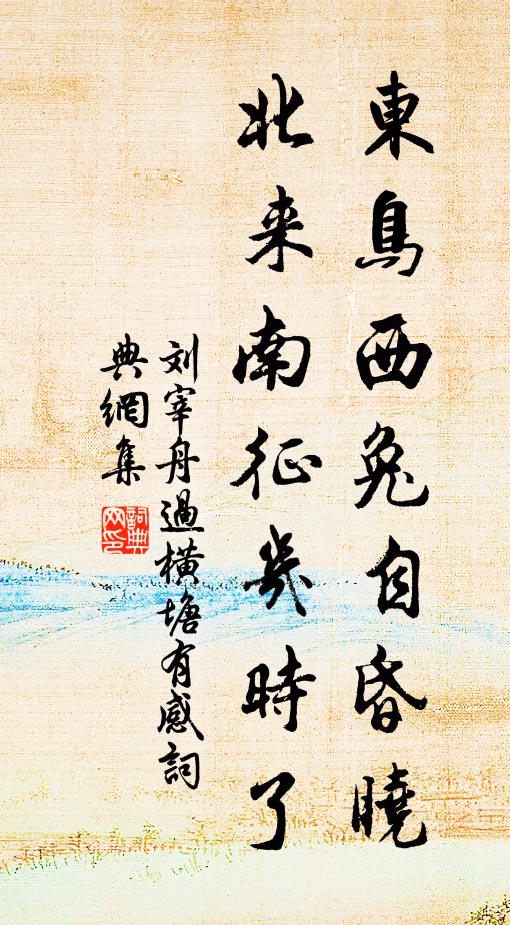 刘宰东鸟西兔自昏晓，北来南征几时了书法作品欣赏