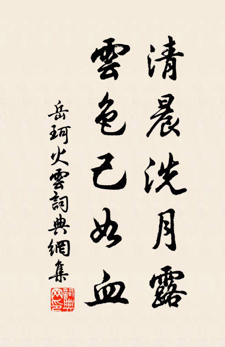 岳珂清晨洗月露，云色己如血书法作品欣赏