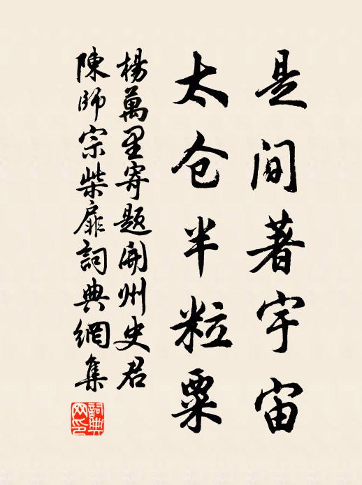 杨万里是间著宇宙，太仓半粒粟书法作品欣赏