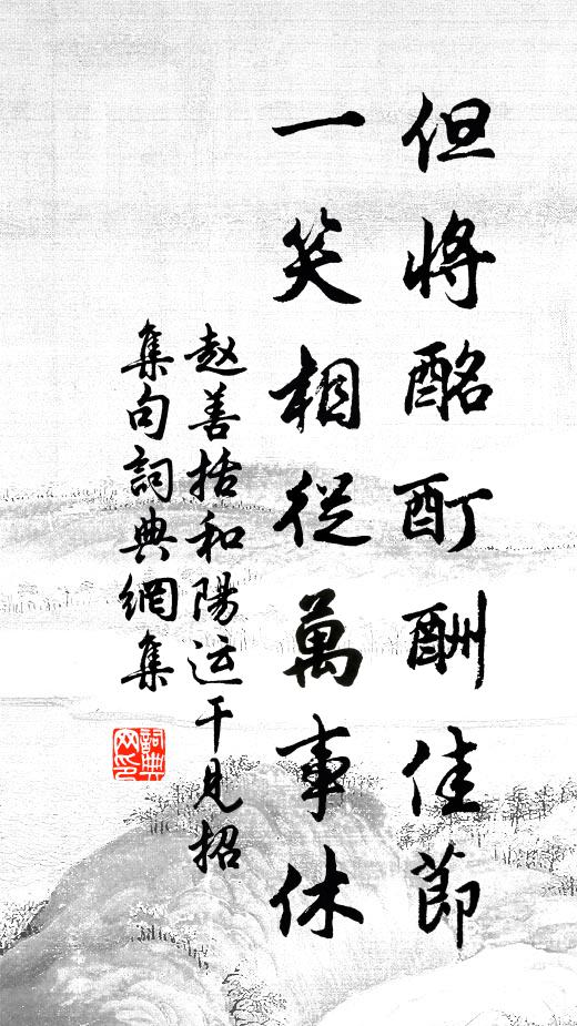赵善括但将酩酊酬佳节，一笑相从万事休书法作品欣赏