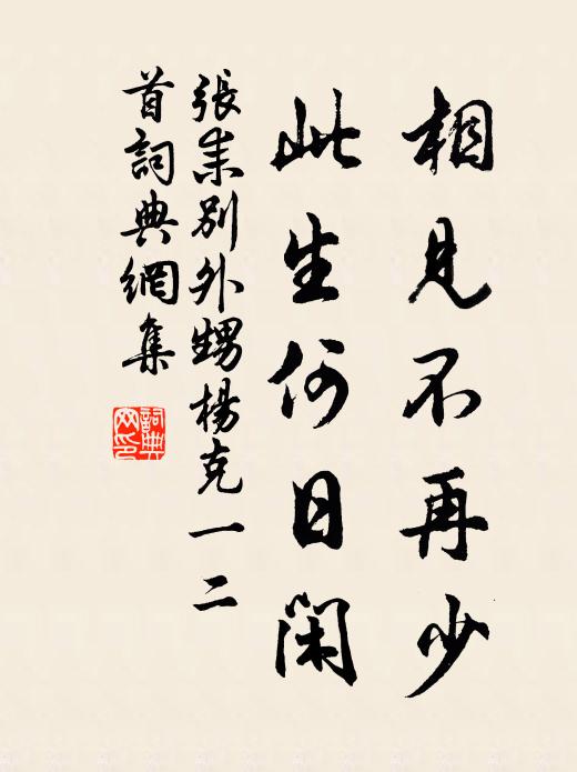 张耒相见不再少，此生何日闲书法作品欣赏
