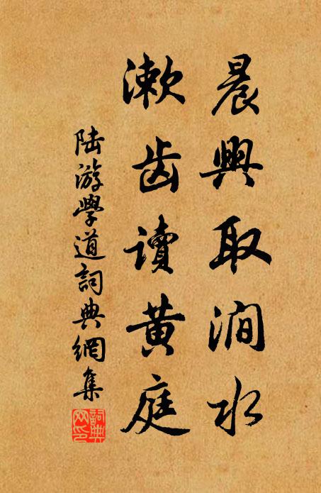 陆游晨兴取涧水，漱齿读黄庭书法作品欣赏