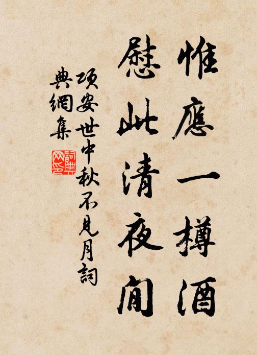 项安世惟应一樽酒，慰此清夜閒书法作品欣赏
