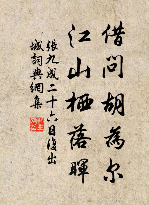 张九成借问胡为尔,江山栖落晖书法作品欣赏