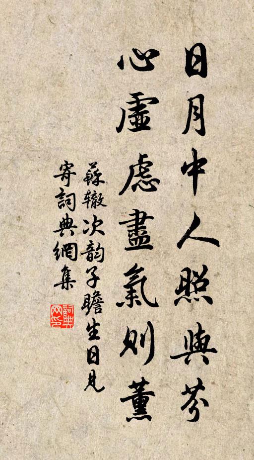 苏辙日月中人照与芬，心虚虑尽气则薰书法作品欣赏