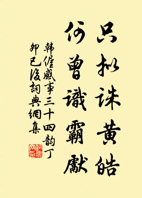 韩偓只拟诛黄皓,何曾识霸先书法作品欣赏