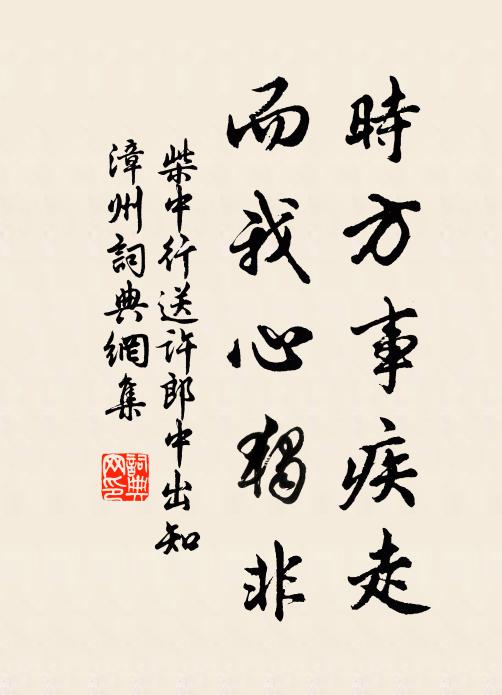 柴中行时方事疾走，而我心独非书法作品欣赏