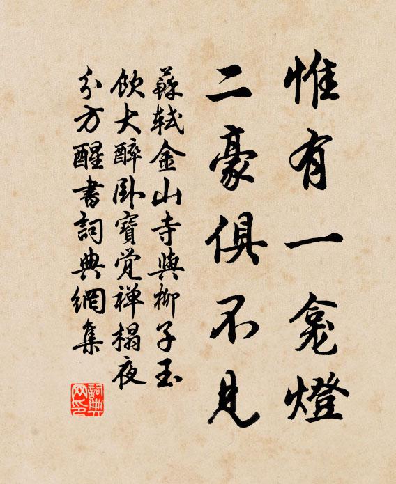 苏轼惟有一龛灯，二豪俱不见书法作品欣赏