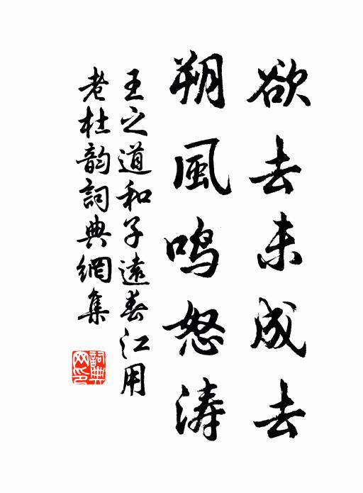 王之道欲去未成去，朔风鸣怒涛书法作品欣赏