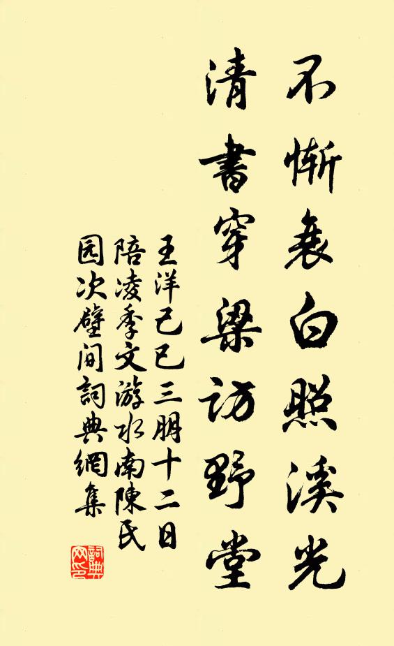王洋不惭衰白照溪光，清书穿梁访野堂书法作品欣赏