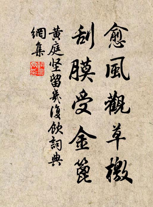 黄庭坚愈风观草檄，刮膜受金篦书法作品欣赏