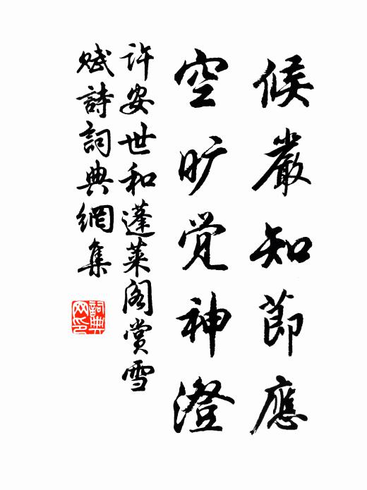 许安世候严知节应,空旷觉神澄书法作品欣赏