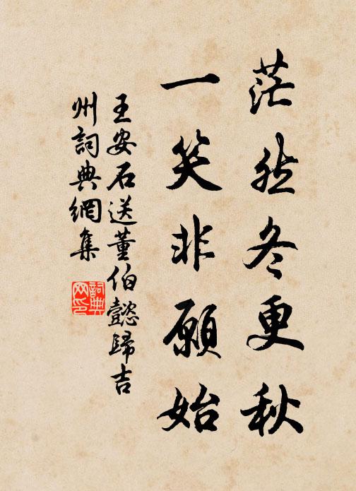 王安石茫然冬更秋，一笑非愿始书法作品欣赏
