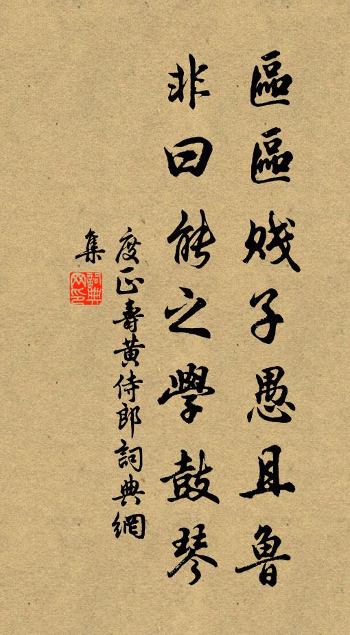 度正区区贱子愚且鲁，非曰能之学鼓琴书法作品欣赏