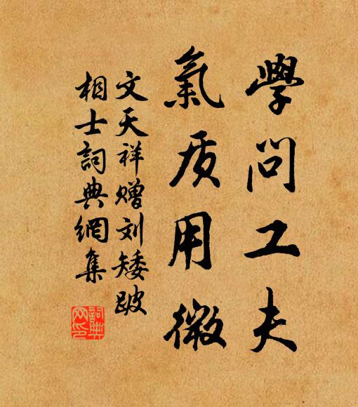文天祥学问工夫，气质用微书法作品欣赏