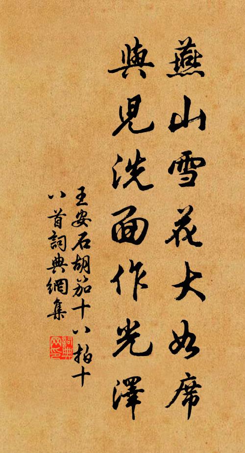 王安石燕山雪花大如席，与儿洗面作光泽书法作品欣赏