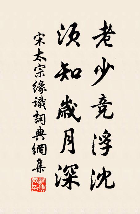 宋太宗老少竞浮沈，须知岁月深书法作品欣赏