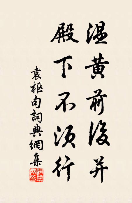 袁枢温黄前后并,殿下不须行。书法作品欣赏