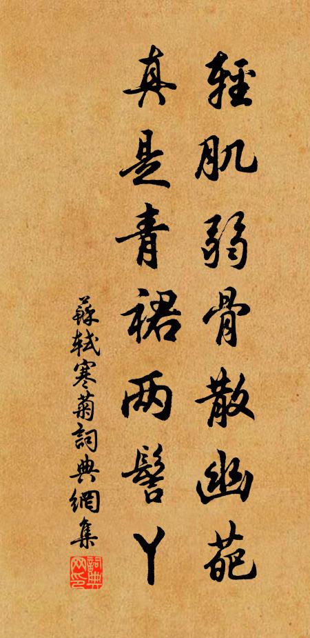 苏轼轻肌弱骨散幽葩，真是青裙两髻丫书法作品欣赏