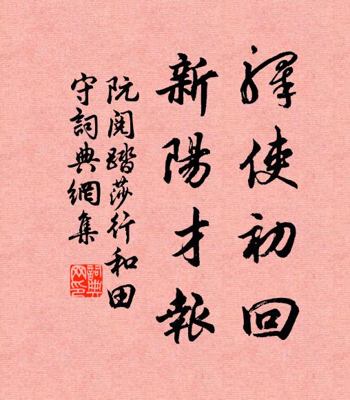 阮阅驿使初回，新阳才报书法作品欣赏