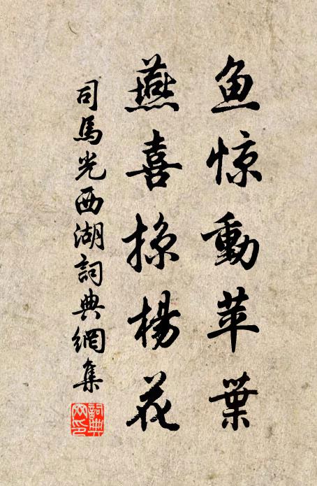 司马光鱼惊动苹叶，燕喜掠杨花书法作品欣赏