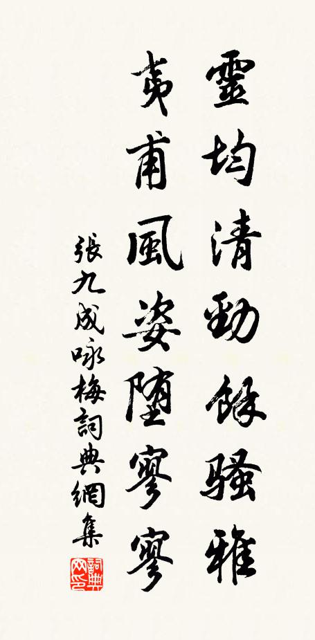 张九成灵均清劲余骚雅，夷甫风姿堕寥寥书法作品欣赏
