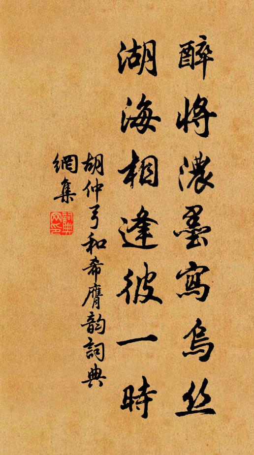胡仲弓醉将浓墨写乌丝，湖海相逢彼一时书法作品欣赏