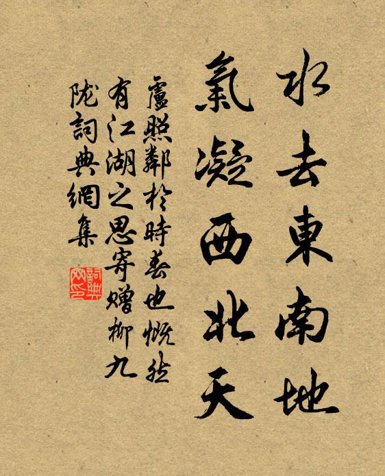 卢照邻水去东南地，气凝西北天书法作品欣赏