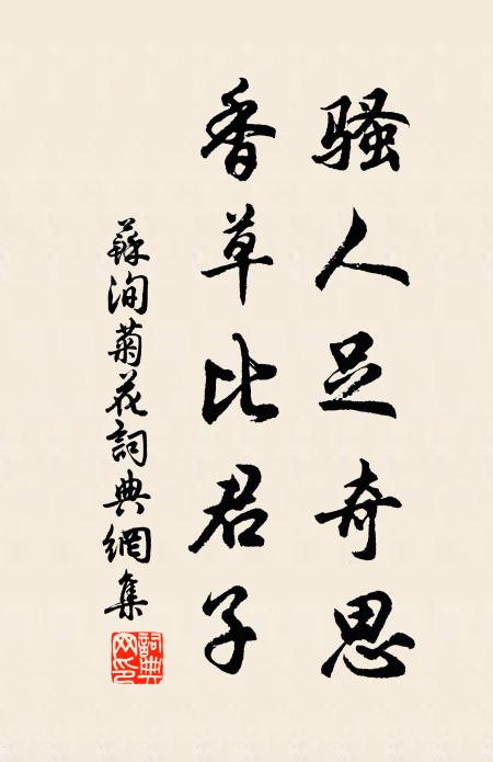 苏洵骚人足奇思，香草比君子书法作品欣赏