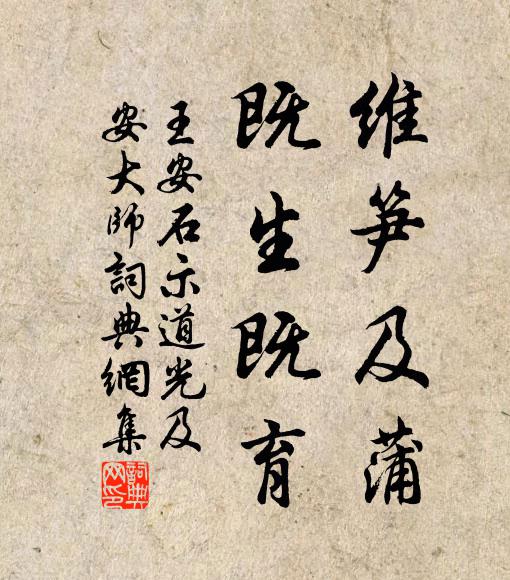 王安石维笋及蒲，既生既育书法作品欣赏