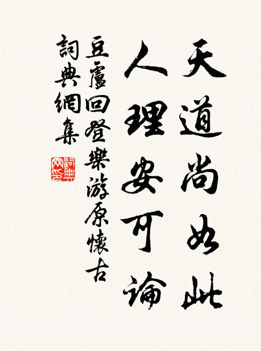 豆卢回天道尚如此，人理安可论书法作品欣赏