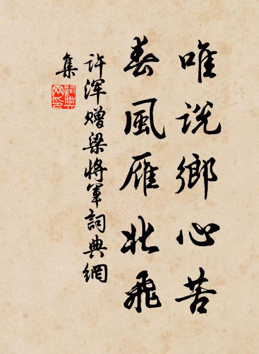 许浑唯说乡心苦，春风雁北飞书法作品欣赏