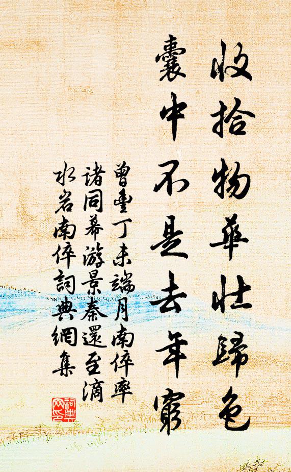 曾丰收拾物华壮归色，囊中不是去年穷书法作品欣赏