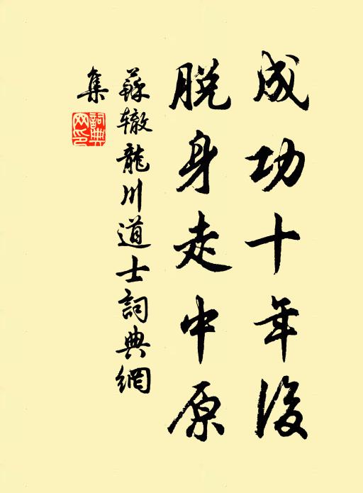 苏辙成功十年后，脱身走中原书法作品欣赏