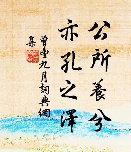 曾丰公所养兮,亦孔之泽书法作品欣赏