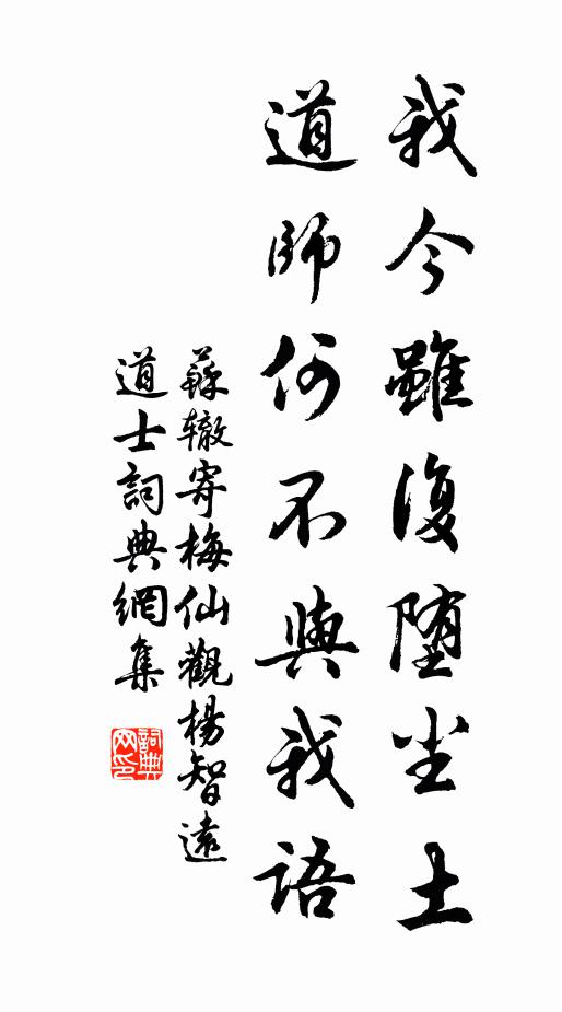 苏辙我今虽复堕尘土，道师何不与我语书法作品欣赏