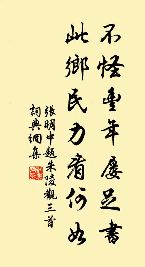 张明中不怪丰年屡足书，此乡民力看何如书法作品欣赏