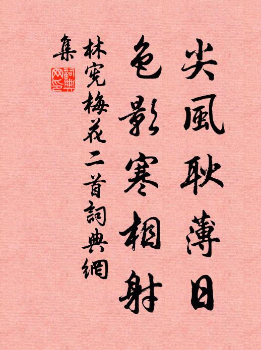 林宪尖风耿薄日，色影寒相射书法作品欣赏