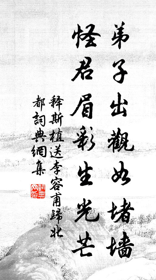 释斯植弟子出观如堵墙，怪君眉彩生光芒书法作品欣赏