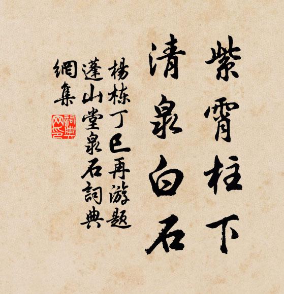 杨栋紫霄柱下，清泉白石书法作品欣赏