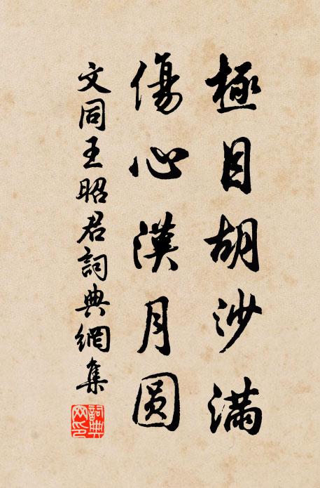 文同极目胡沙满，伤心汉月圆书法作品欣赏