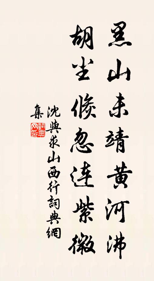 沈与求黑山未靖黄河沸，胡尘倏忽连紫微书法作品欣赏