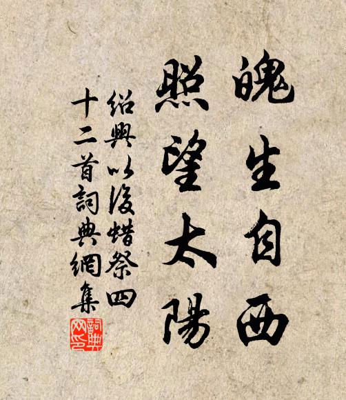 佚名魄生自西，照望太阳书法作品欣赏