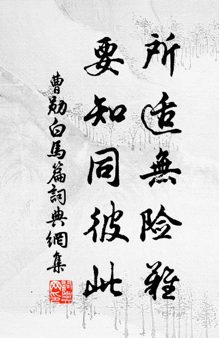 曹勋所适无险难，要知同彼此书法作品欣赏